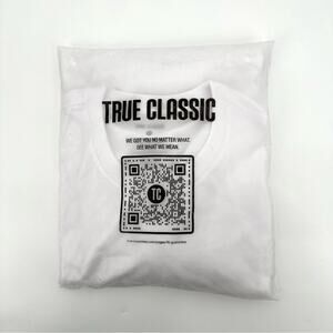 True Classic Long Sleeve Crew Neck Tee in white Size XL